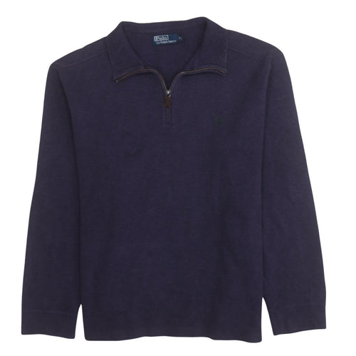 Ralph Lauren Men’s Purple Cotton 1/4 Zip Jumper XL