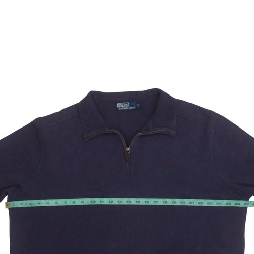 Ralph Lauren Men’s Purple Cotton 1/4 Zip Jumper XL