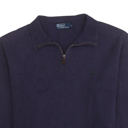 Ralph Lauren Men’s Purple Cotton 1/4 Zip Jumper XL
