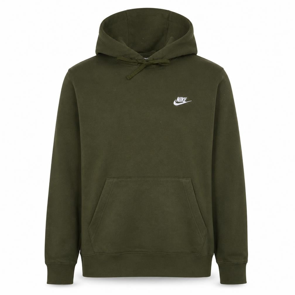 Front view of Nike Men's Green Pullover Hoodie Small Regular Fit Fleece Sweatshirt