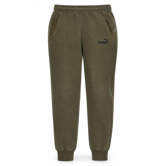 Front view of Puma Men's Green Jogger Sweatpants, size S, Regular Fit Activewear