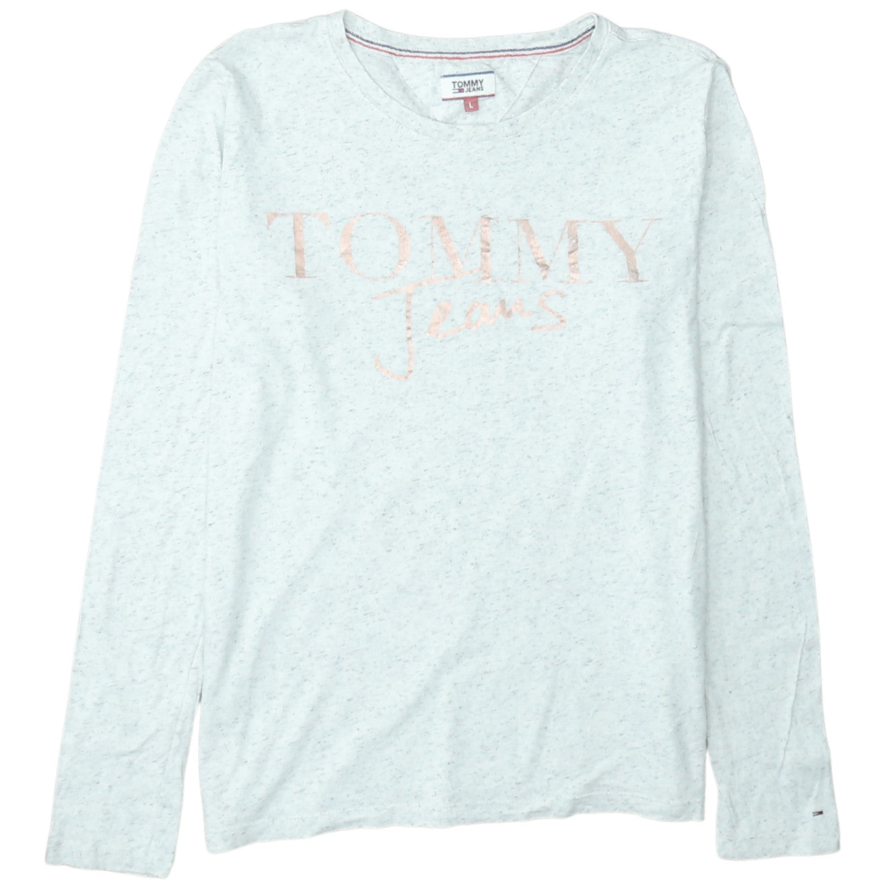 Tommy Jeans Women's White Long Sleeve Cotton T-Shirt Size L