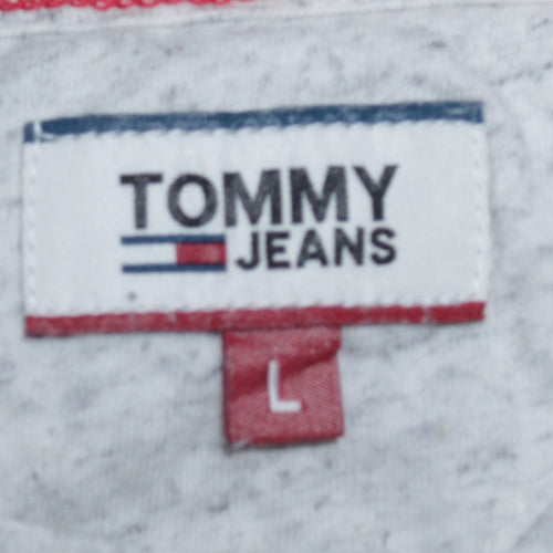 Tommy Jeans Women's White Long Sleeve Cotton T-Shirt Size L
