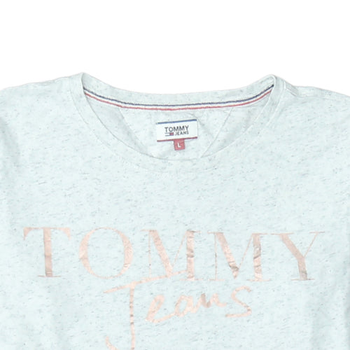Tommy Jeans Women's White Long Sleeve Cotton T-Shirt Size L
