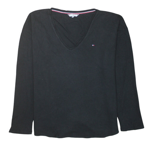Tommy Hilfiger Men’s Black V-Neck Cotton Knit Jumper XL