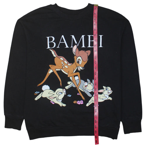 Disney George Women's Black Bambi Graphic Sweatshirt Medium