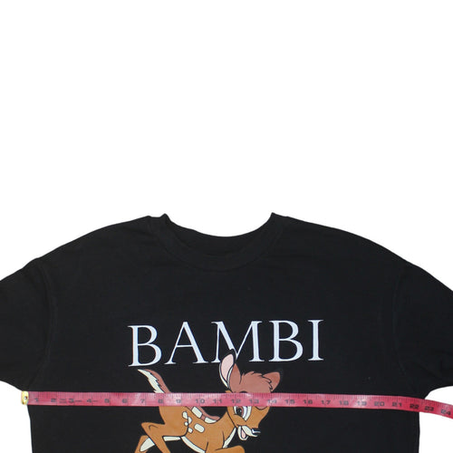 Disney George Women's Black Bambi Graphic Sweatshirt Medium