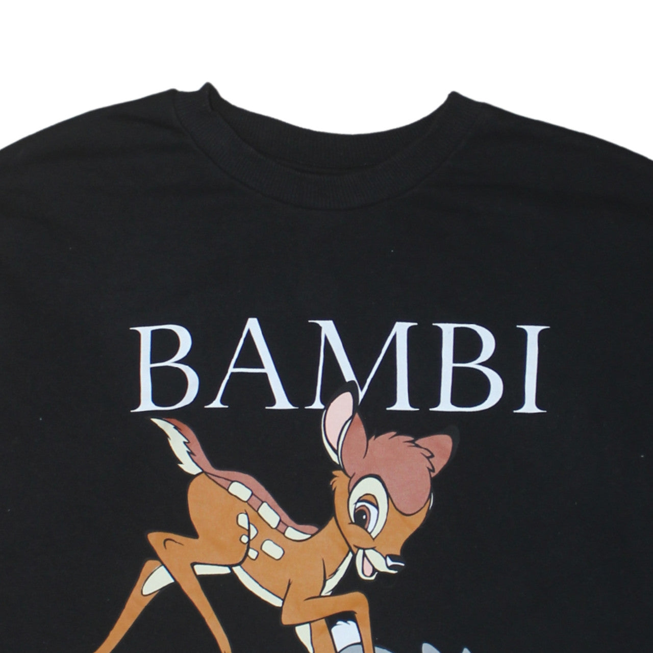 Disney George Women's Black Bambi Graphic Sweatshirt Medium