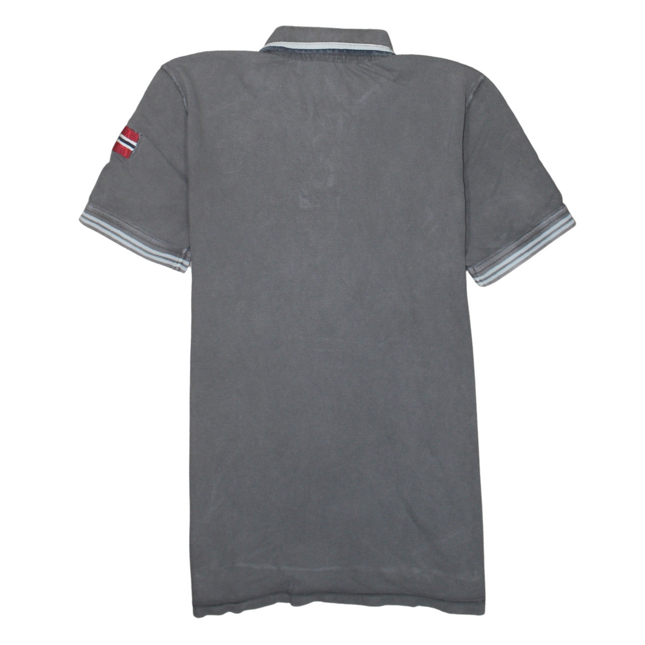 Napapijri Men’s Grey Embroidered Short Sleeve Polo Shirt Medium