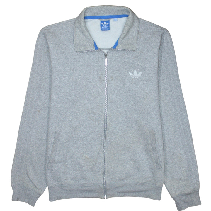 Adidas Men's Grey Full Zip Collared Sweatshirt XL
