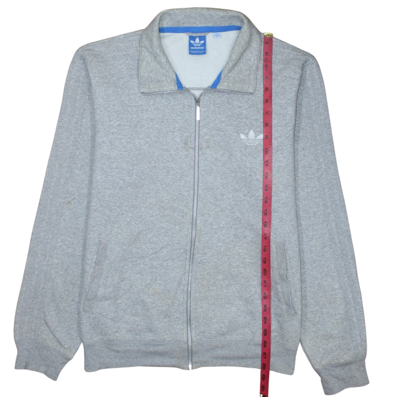 Adidas Men's Grey Full Zip Collared Sweatshirt XL