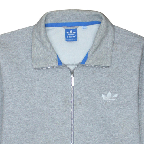 Adidas Men's Grey Full Zip Collared Sweatshirt XL