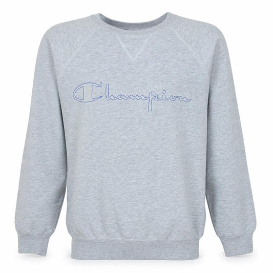 Front view of Champion Men's Grey Medium Pullover Fleece Logo Sweatshirt