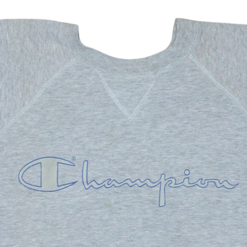 Champion Men's Grey Medium Pullover Fleece Logo Sweatshirt