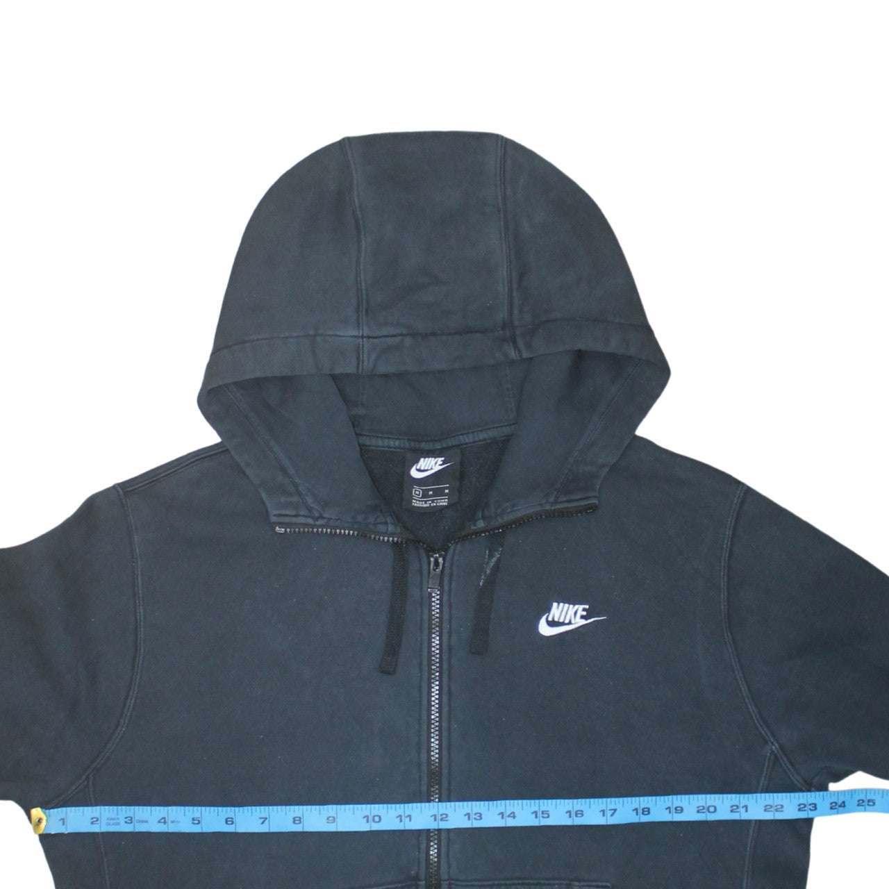 Nike Men's Black Full Zip Hoodie Medium Regular Fit Fleece