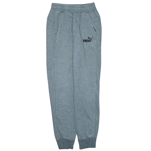 Puma Men's Grey Jogger Sweatpants S Regular Fit Fleece Activewear