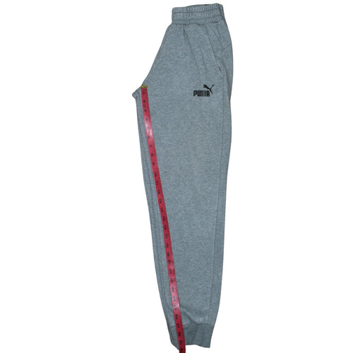 Puma Men's Grey Jogger Sweatpants S Regular Fit Fleece Activewear