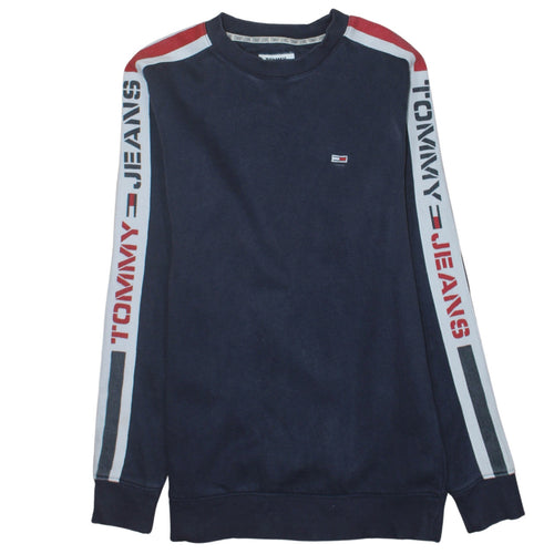 Tommy Jeans Men’s Blue Logo Crew Neck Pullover Sweatshirt Size M
