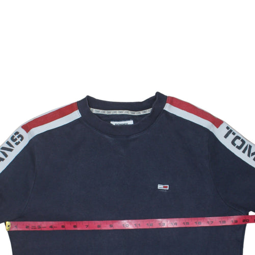 Tommy Jeans Men’s Blue Logo Crew Neck Pullover Sweatshirt Size M