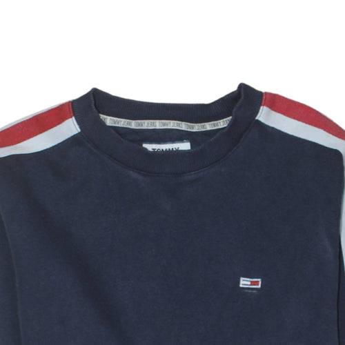 Tommy Jeans Men’s Blue Logo Crew Neck Pullover Sweatshirt Size M