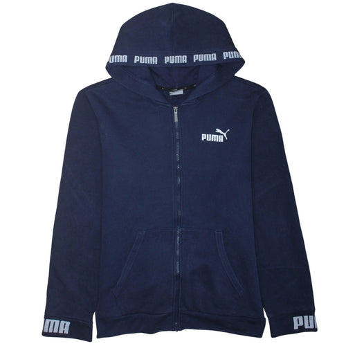 Puma Men's Blue Full Zip Hoodie M Logo Sportswear