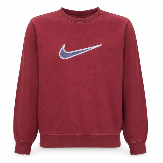 Front view of Nike Men's Red Crew Neck Pullover Sweatshirt, size M