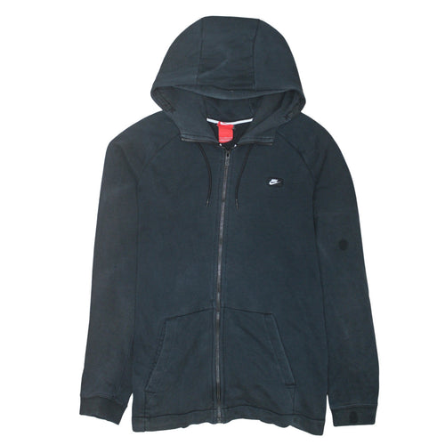 Nike Men's Black Full Zip Hoodie L Fleece Sweatshirt