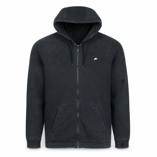 Front view of Nike Men's Black Full Zip Hoodie L Fleece Sweatshirt