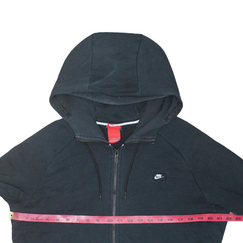 Nike Men's Black Full Zip Hoodie L Fleece Sweatshirt