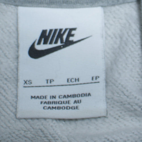 Nike Womens Grey XS Pullover Hoodie Cotton Blend Sportswear