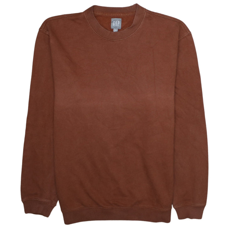 GAP Men's Brown Pullover Sweatshirt M Crew Neck Fleece Cotton Blend