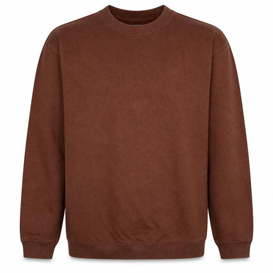 Front view of Gap Men's Brown Pullover Sweatshirt M Crew Neck Fleece Cotton Blend