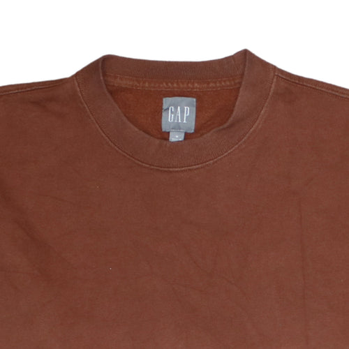GAP Men's Brown Pullover Sweatshirt M Crew Neck Fleece Cotton Blend