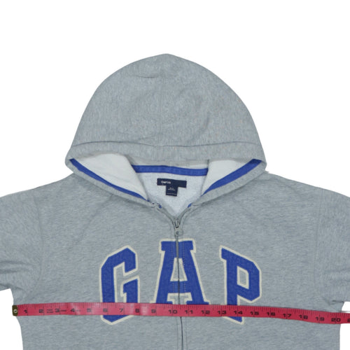 GAP Boys Grey Full Zip Hoodie 10-11 Years Cotton Blend Casual Sweatshirt