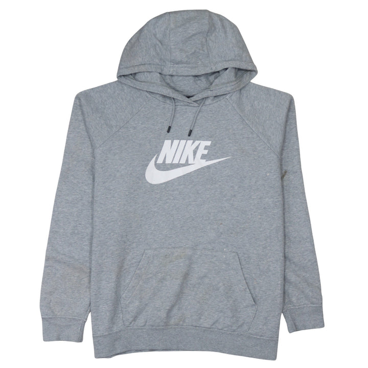 Nike Women's Grey XL Pullover Hoodie with Logo Print
