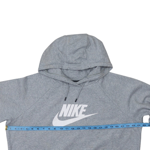 Nike Women's Grey XL Pullover Hoodie with Logo Print