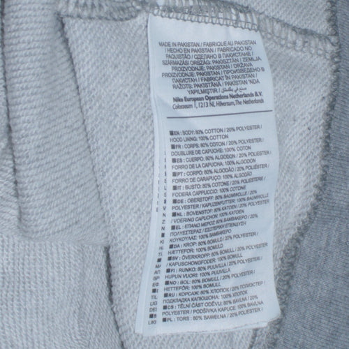 Nike Women's Grey XL Pullover Hoodie with Logo Print