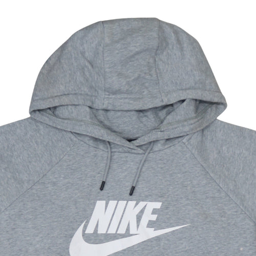 Nike Women's Grey XL Pullover Hoodie with Logo Print