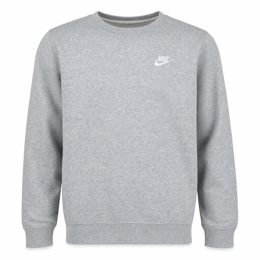 Front view of Nike Men's Grey Crew Neck Sweatshirt Small Cotton Blend Pullover