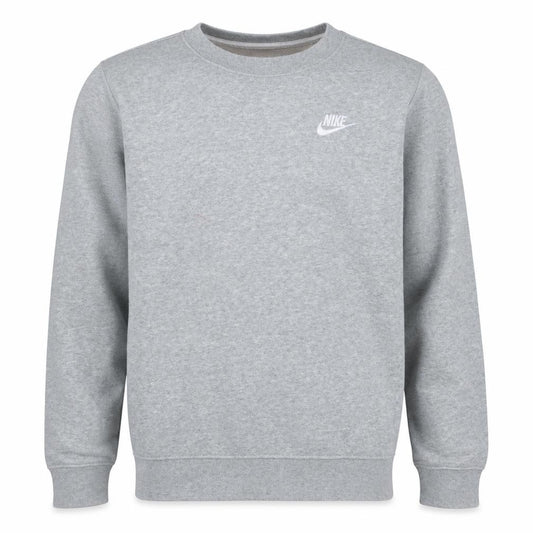 Front view of Nike Men's Grey Crew Neck Sweatshirt Small Cotton Blend Pullover