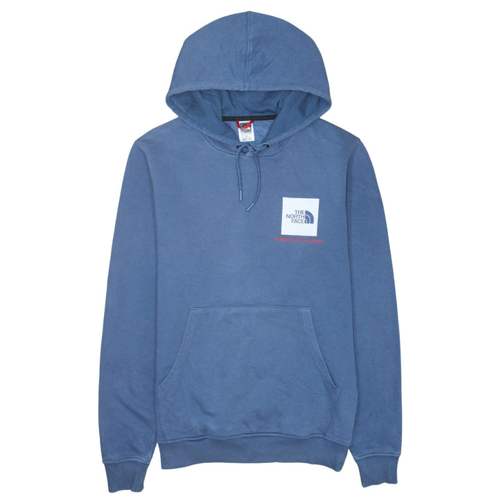The North Face Men's Blue Small Pullover Hoodie with Logo Pocketed Sweatshirt