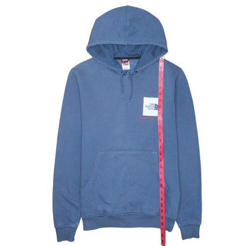 The North Face Men's Blue Small Pullover Hoodie with Logo Pocketed Sweatshirt