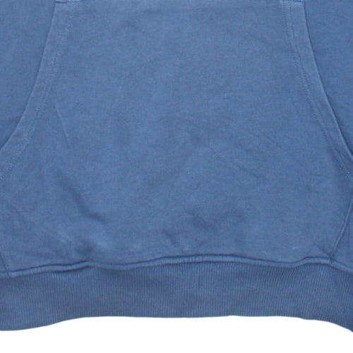 The North Face Men's Blue Small Pullover Hoodie with Logo Pocketed Sweatshirt