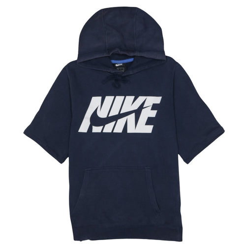 Nike Men's Blue Short Sleeve Pullover Hoodie S Logo Sportswear