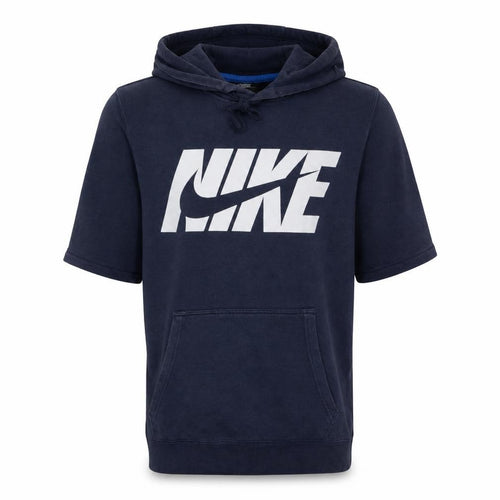 Nike Men's Blue Short Sleeve Pullover Hoodie S Logo Sportswear