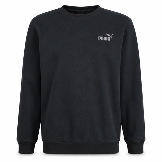 Front view of Puma Men’s Black Crew Neck Pullover Sweatshirt, size S