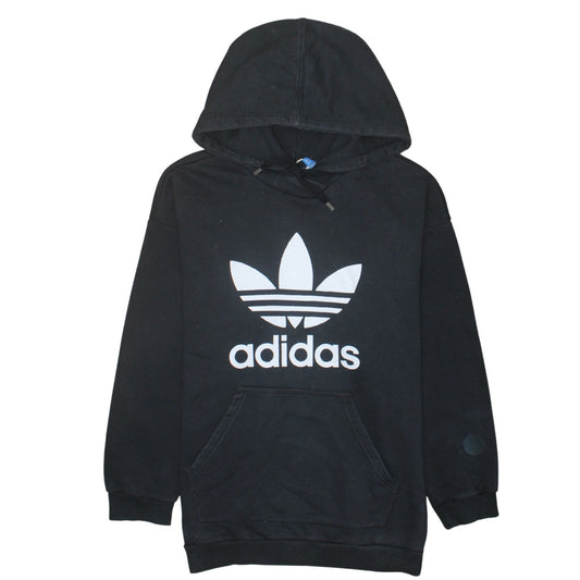 Adidas Women Black Hoodie Size 16 Pullover Hooded Sweatshirt