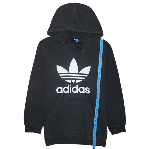 Adidas Women Black Hoodie Size 16 Pullover Hooded Sweatshirt