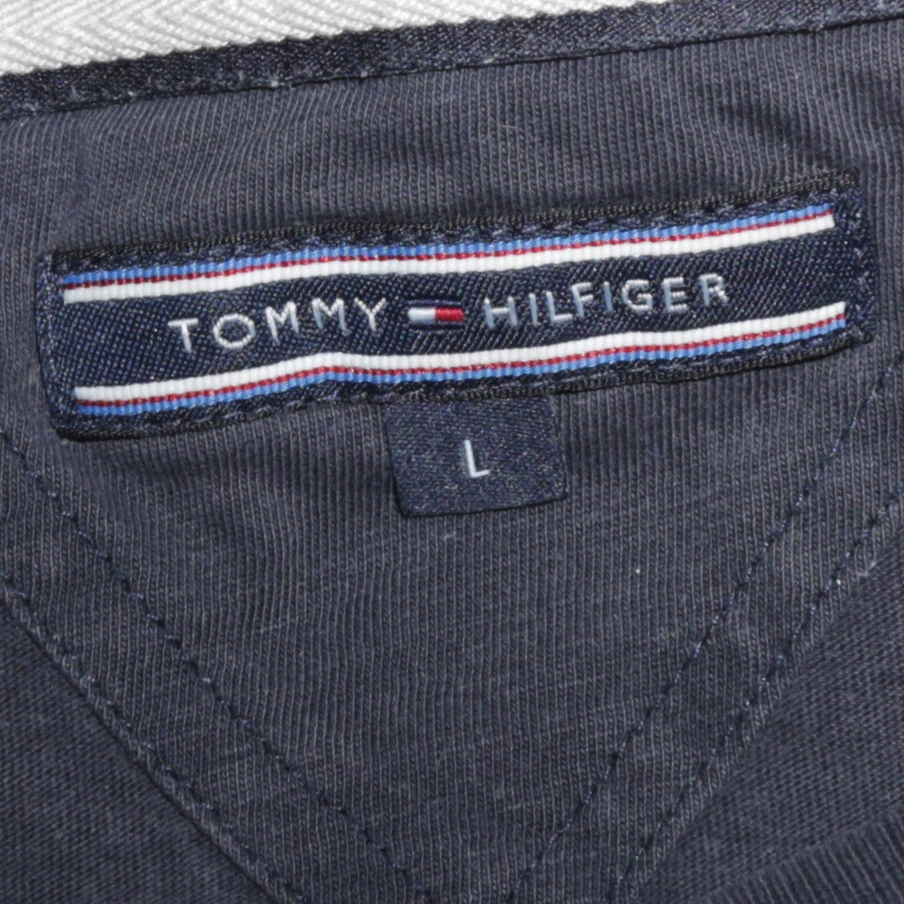 Tommy Hilfiger Mens Blue Graphic Print Crew Neck T-Shirt L