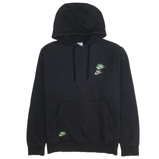 Nike Men's Black Pullover Hoodie Medium Fleece Logo Sweatshirt
